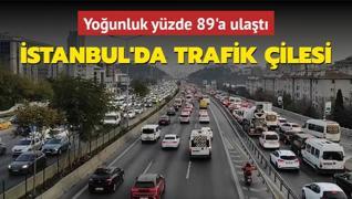 stanbul'da trafik ilesi... Younluk yzde 89'a ulat