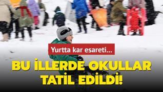 Yurtta kar esareti... Bu illerde okullar tatil edildi!