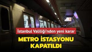 Yenikap-Hacosman metro hattnn Taksim istasyonu iletmeye kapatld