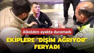 Alkolden ayakta duramad... Diim aryor diye ekiplere feryat etti