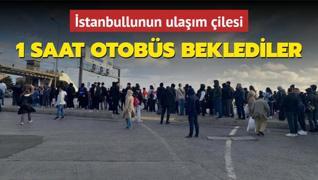 stanbul'da ulam ilesi! 1 saat otobs beklediler