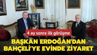 4 ay sonra ilk grme: Bakan Erdoan'dan Baheli'ye evinde ziyaret