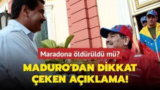 Maduro'dan Maradona'nn lmne ilikin dikkat eken aklama: Bunu ilk kez sylemiyorum