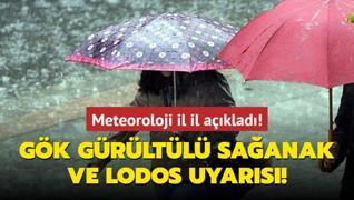 Meteoroloji il il aklad! Gk grltl saanak ve lodos uyars!