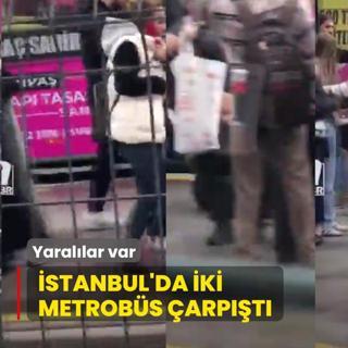 stanbul'da iki metrobs arpt! Yarallar var
