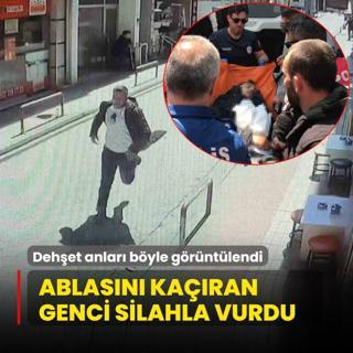 Ablasn karan genci gsnden vurdu! Dehet anlar saniye saniye grntlendi