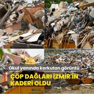 p dalar zmir'in kaderi oldu... Okul yannda korkutan grnt