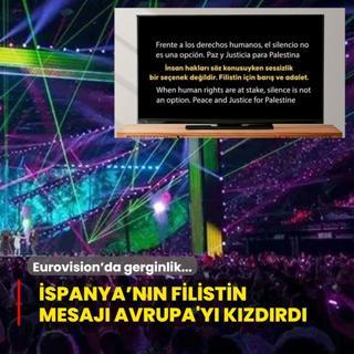 Eurovision'da gerginlik... spanya'nn Filistin mesaj Avrupa'y kzdrd