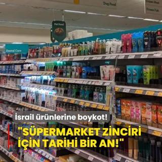 Market raflarnda srail rnlerine boykot: Spermarket zinciri iin tarihi bir an!