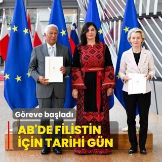 AB'de Filistin iin tarihi gn! Greve balad