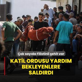 Katil ordusu yardm bekleyenlere saldrd... ok sayda Filistinli ehit var