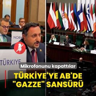 Trkiye'ye AB'de Gazze sansr! Mikrofonunu kapattlar
