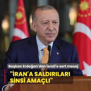 Bakan Erdoan'dan srail'e sert mesaj: ran'a saldrlar sinsi amal