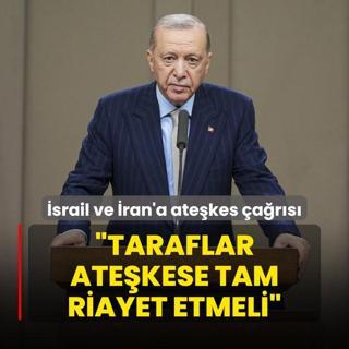 Bakan Erdoan'dan srail ve ran'a atekes ars: Taraflar atekese tam riayet etmeli