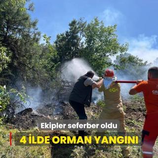 4 ilde orman yangn... Ekipler seferber oldu