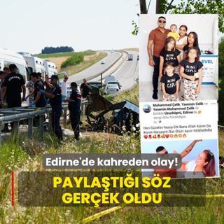 Edirne'de kahreden olay! Paylat sz gerek oldu
