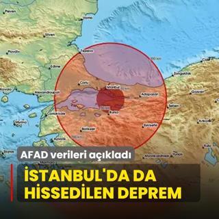 stanbul'da da hissedilen deprem! AFAD verileri aklad