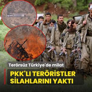 Terrsz Trkiye'de milat! PKK'l terristler silahlar yakt