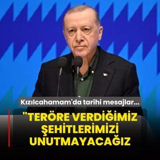Kzlcahamam'da tarihi mesajlar... Bakan Erdoan: Terre verdiimiz ehitlerimizi unutmayacaz