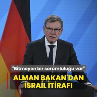 Alman Bakan'dan srail itiraf... Bitmeyen bir sorumluluu var