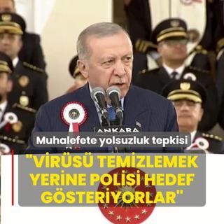 Bakan Erdoan'dan muhalefete yolsuzluk tepkisi: Virs temizlemek yerine polisi hedef gsteriyorlar