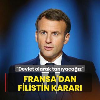Fransa'dan Filistin karar... Devlet olarak tanyacaz