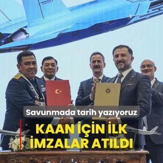 Savunmada tarih yazyoruz! KAAN iin ilk imzalar atld