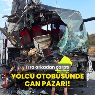 Yolcu otobsnde can pazar! Tra arkadan arpt