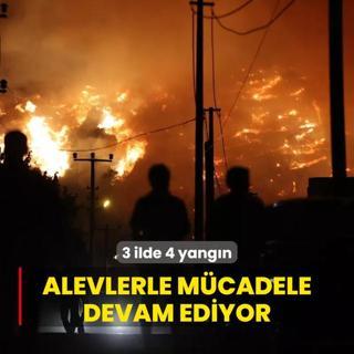 3 ilde 4 yangn... Alevlerle mcadele devam ediyor