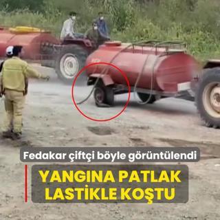Yangna patlak lastikle kotu... Fedakar ifti byle grntlendi