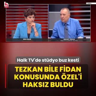 Halk TV'de stdyo buz kesti! Tezkan bile Fidan konusunda zel'i haksz buldu