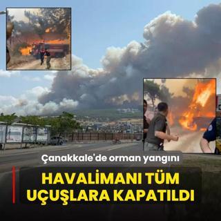 anakkale'de orman yangn! Havaliman tm uulara geici olarak kapatld