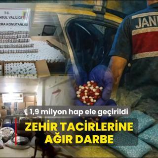 Zehir tacirlerine ar darbe! 1,9 milyon hap ele geirildi