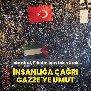 Gazze'nin sesi stanbul'da ykseliyor! Beyazt'tan Ayasofya'ya Filistin'e destek yry balad