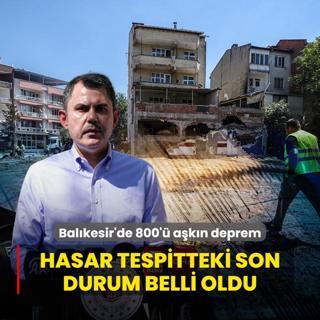 Balkesir'de 800' akn deprem! Bakan Kurum hasar tespitteki son durumu aklad