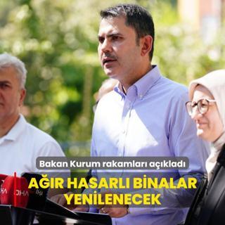 Bakan Kurum Balkesir'deki rakamlar aklad... Ar hasarl binalar yenilenecek