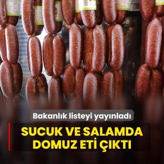 Bakanlk listeyi gncelledi! Sucuk ve salamda domuz eti kt