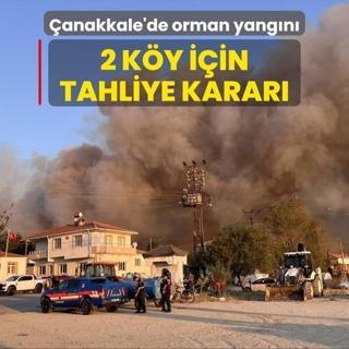 anakkale'de orman yangn! 2 ky iin tahliye karar