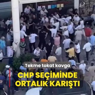 CHP seiminde ortalk kart! Tekme tokat kavga