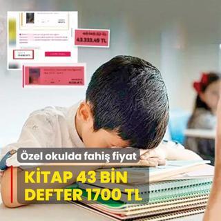 zel okulda fahi fiyat! Kitap 43 bin defter 1700 TL