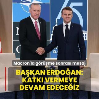 Macron'la grme sonras mesaj! Bakan Erdoan: Katk vermeye devam edeceiz