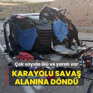 Malatya-Kayseri karayolunda feci kaza! ok sayda l ve yaral var