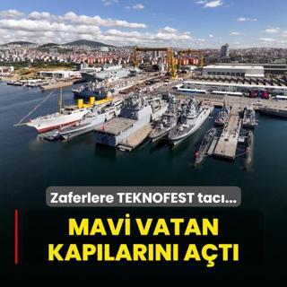 Zaferlere TEKNOFEST tac... Mavi Vatan kaplarn at