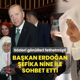 Zafer Bayram zel Konseri programna katlan Bakan Erdoan, Erzurumlu efika nine ile sohbet etti
