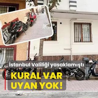 Kaldrmlar motosiklet igali altnda! Kural var uyan yok!