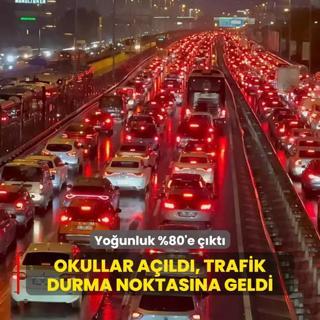 Okullar ald, trafik durma noktasna geldi: Younluk %80'e kt