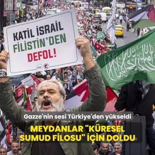 Gazze'nin sesi Trkiye'den ykseldi: Meydanlar Kresel Sumud Filosu iin doldu