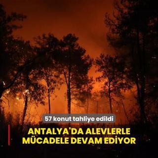 Antalya'da alevlerle mcadele devam ediyor: 57 konut tahliye edildi