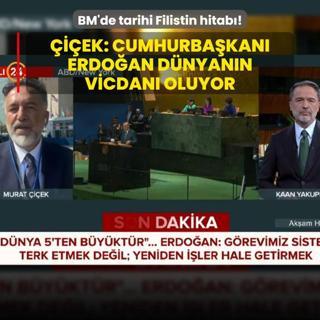 Bakan Erdoan'dan BM'de tarihi konuma! Gazeteci iek: Dnyann vicdan olmaya devam ediyor