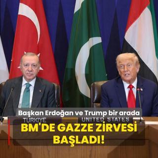 BM'de Gazze Zirvesi balad! Bakan Erdoan ve Trump bir arada